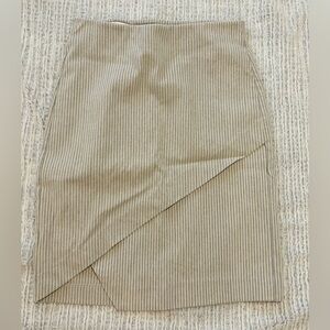 Dynamite Beige Striped Asymmetrical Skirt, Size XS